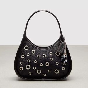 Coach Black Crescent Hobo with Silver Accents